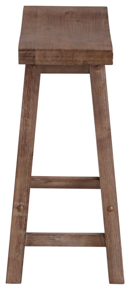 Sonoma Saddle Seat Counter Stool, Barnwood Wire-Brush, Counter Height, Single