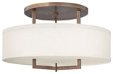 Hinkley Hampton Large Semi-Flush Mount, Brushed Bronze