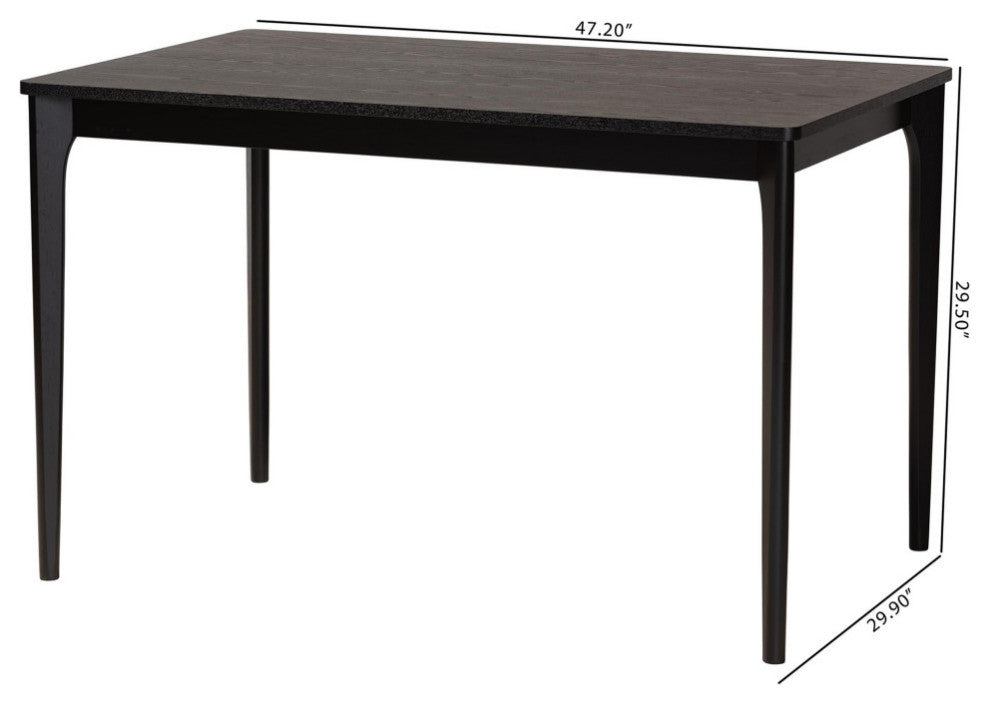 Shurik Wood Dining Table, Black