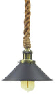 Antique Black Shade Rope Pendant Light