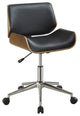 Adjustable Height Office Chair, Black And Chrome