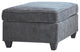 Fabric Upholstered Rectangular Ottoman, Dark Gray