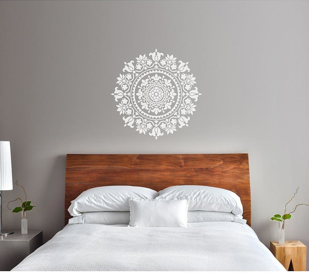 Mandala Stencil Gratitude, Stencils For Easy DIY Home Decor, 24"