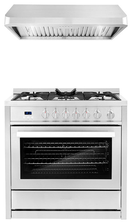 2-Piece Kitchen, 36" Gas Range and 36" Under Cabinet Range Hood