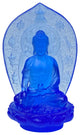 Crystal Glass Pate-de-Verre Blue Gautama Amitabha Shakyamuni Statue Hws1816