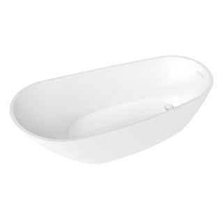 Lahore Freestanding Acrylic Soaking Bathtub, White, 66.9"l X 29.1"w