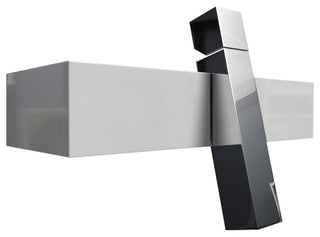 MIMI Single Handle Chrome Wall Mount Faucet and Gloss White Shila Stone Deck