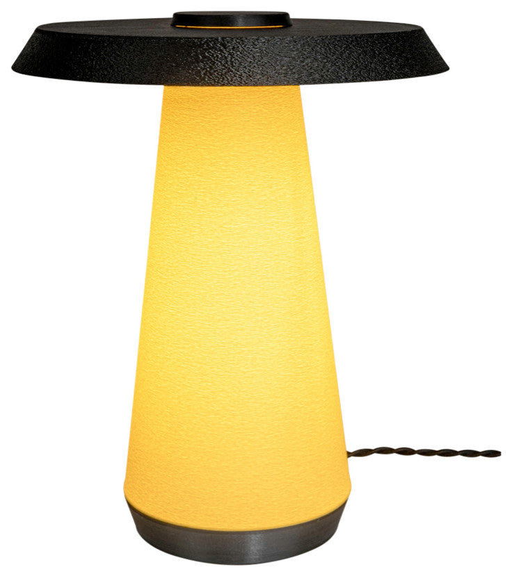 Mid-Century Minimalist Plant-Based PLA 3D Printed Dimmable LED Table Lamp Yellow