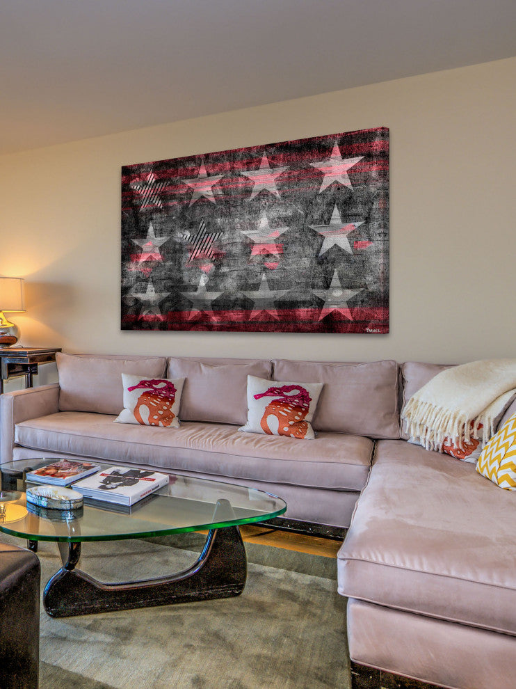 "Star Flag" Print on Canvas, 24"x16"