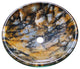 Tempered Glass 1/2" Thick, 16.5" Diameter, 5.5" With Chrome Pop-Up Drain