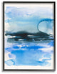 Abstract Sea Scape with Shades of Blue Watercolor24x30