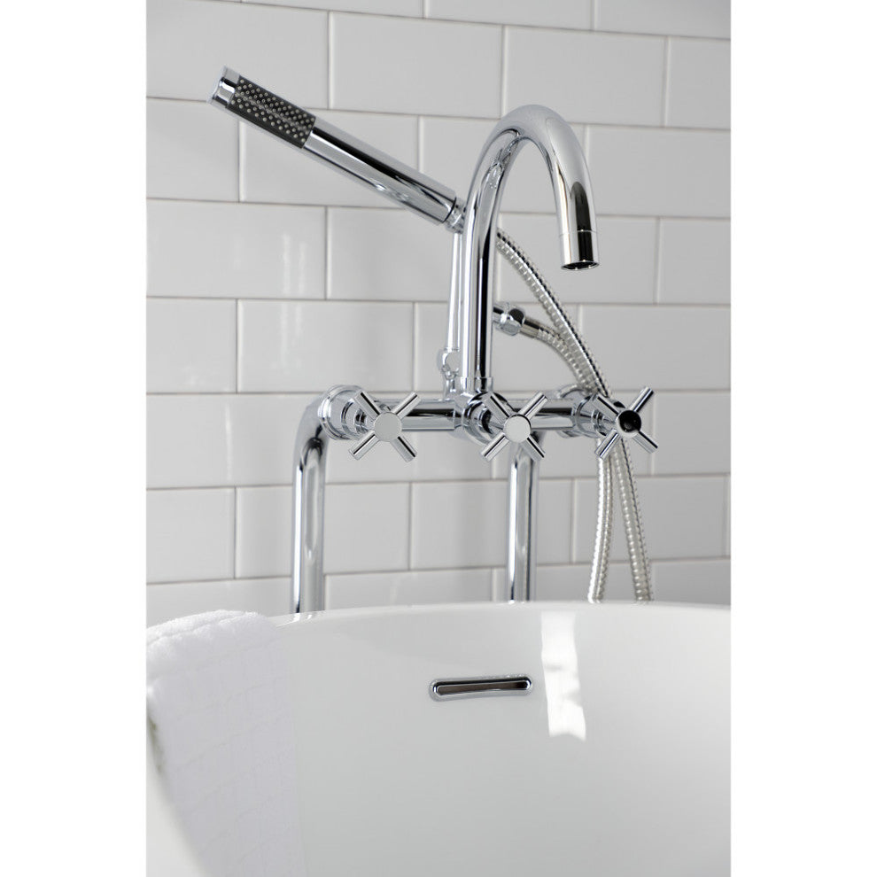 CCK8101DX Freestanding Tub Faucet With Supply Line, Stop Valve, Polished Chrome