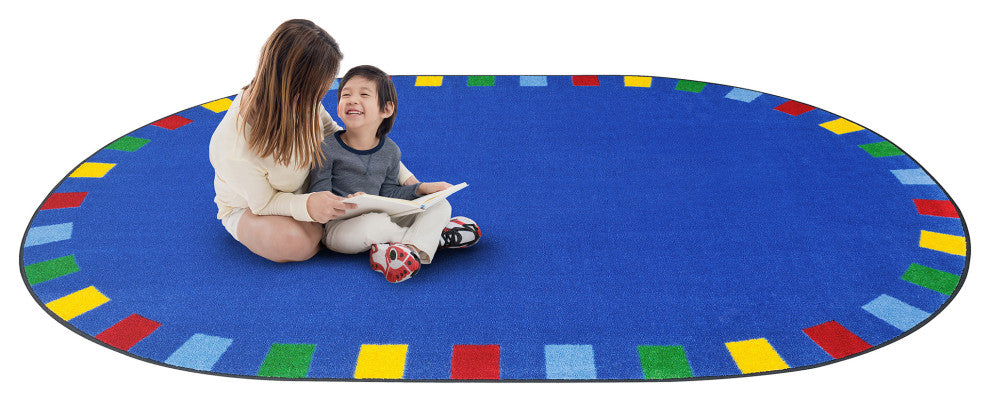 On The Border Rug, Bright, 5'4"x7'8" Oval