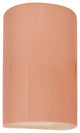 Ambiance LED Outdoor Small Ceramic Cylinder Wall Sconce with Open Top & Bottom, Gloss Blush