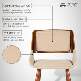 Panda Mid-Century Dining Chair, Walnut, Brown