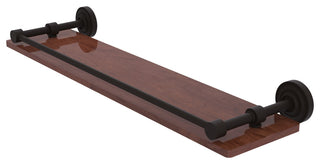 Dottingham 22" Solid Wood Shelf with Gallery Rail, Oil Rubbed Bronze