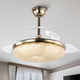 CurveCurio 42" Retractable Ceiling Fan with Matte Gold Finish & LED Lights