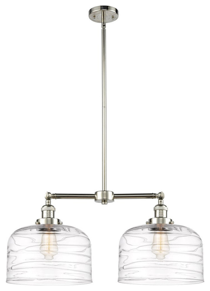 Innovations Bell 2-Light Island Light 209-PN-G713-L, Polished Nickel