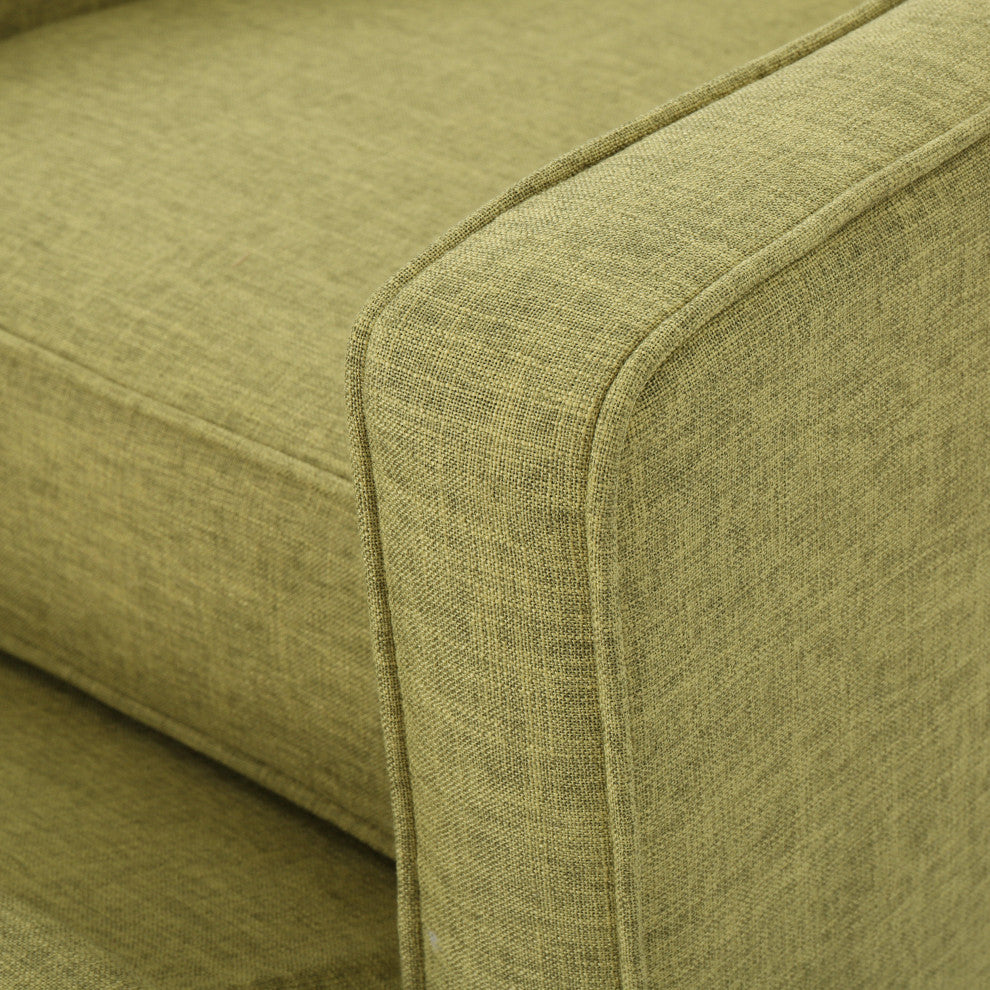 Mason Mid-Century Modern Button Tufted Fabric Recliner, Fabric/Muted Green, Set of 2
