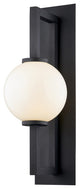 Darwin 1 Light 24" Wall Sconce - Textured Black Finish - Opal White Glass