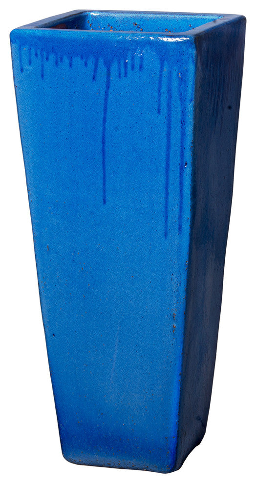 Square Tall Planter, Blue, Large