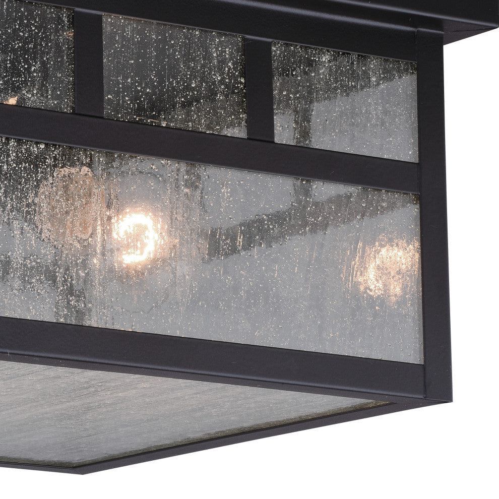 Mission 11.5" Outdoor Flush Mount Ceiling Light Oil Burnished Bronze