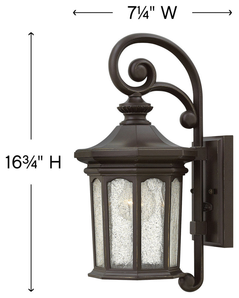 Hinkley Raley Medium Wall Mount Lantern, Oil Rubbed Bronze