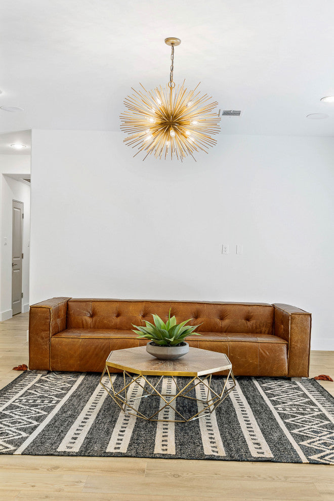 Emme Starburst 12 Light, Brushed Gold Sputnik Chandelier, Brushed Gold, 29"