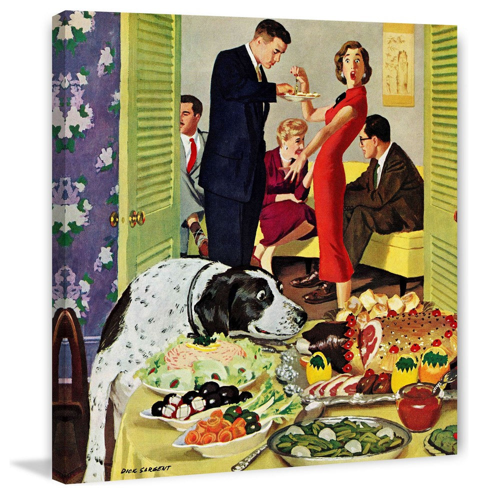 "Doggy Buffet" Painting Print on Canvas by Richard Sargent