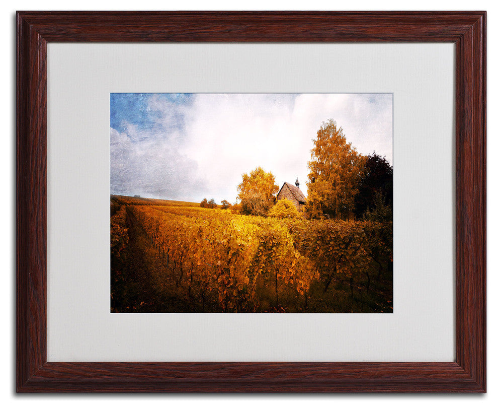 'Light in Vineyards' Matted Framed Canvas Art by Philippe Sainte-Laudy