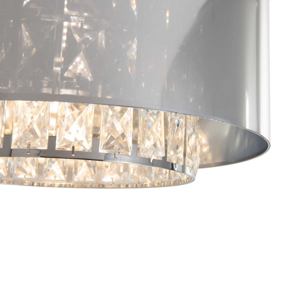 Marilyn 1 Light Arc Floor Lamp - 94" Chrome, Mylar & Crystal shade Rotary Switch