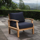 Natural Navy Marina Outdoor Patio Teak Armchair