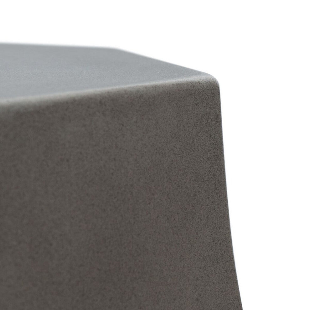 Safavieh Indoor-Outdoor Klaudia Concrete Accent Table Dark Grey