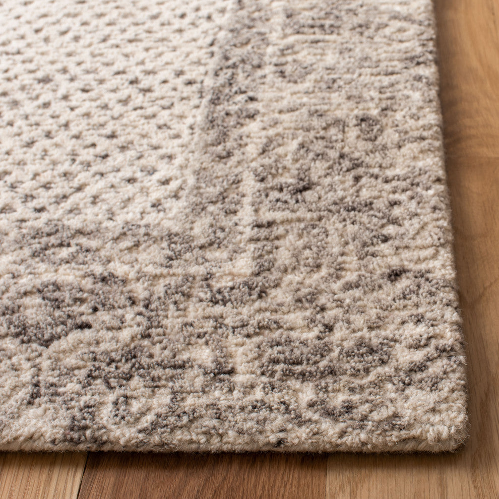 Safavieh Couture Abstract Collection, ABT345 Rug, Ivory/Grey, 2'3"x6'