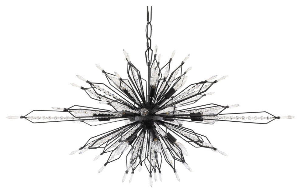 Varaluz 311N20 Orbital 20 Light 48"W Crystal Sputnik Chandelier - Carbon