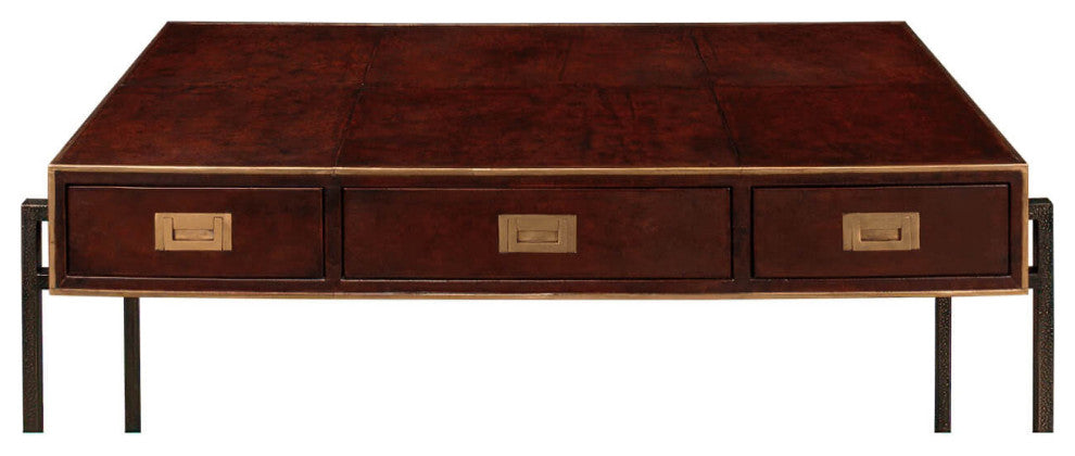 Modern Industrial Leather Desk