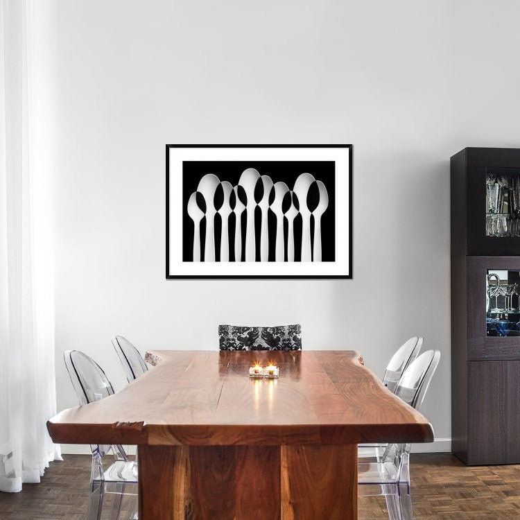 "Spoons Abstract: Forest" Framed Digital Print by Jacqueline Hammer, 44x32"