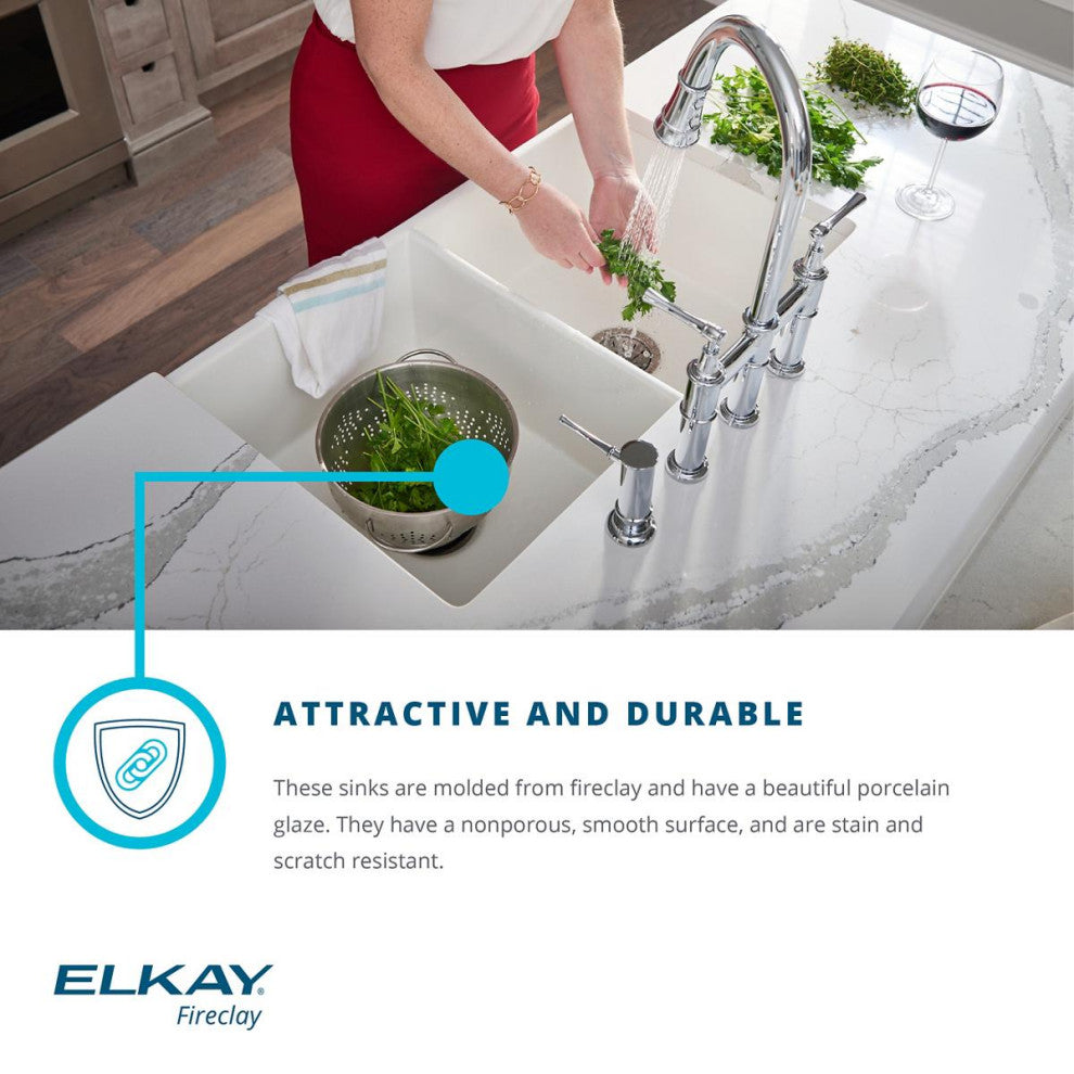 SWUF28179MG Elkay Fireclay 30" Farmhouse Sink, Gray