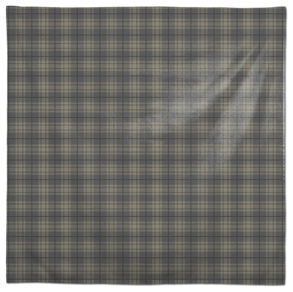 Dark Gray Plaid 58x58 Tablecloth