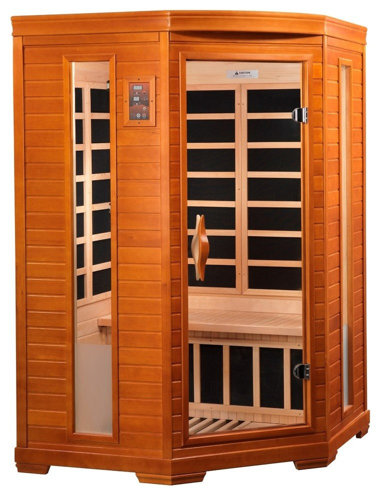 Dynamic "Heming" 2-Person Corner Low Emf Far Infrared Sauna