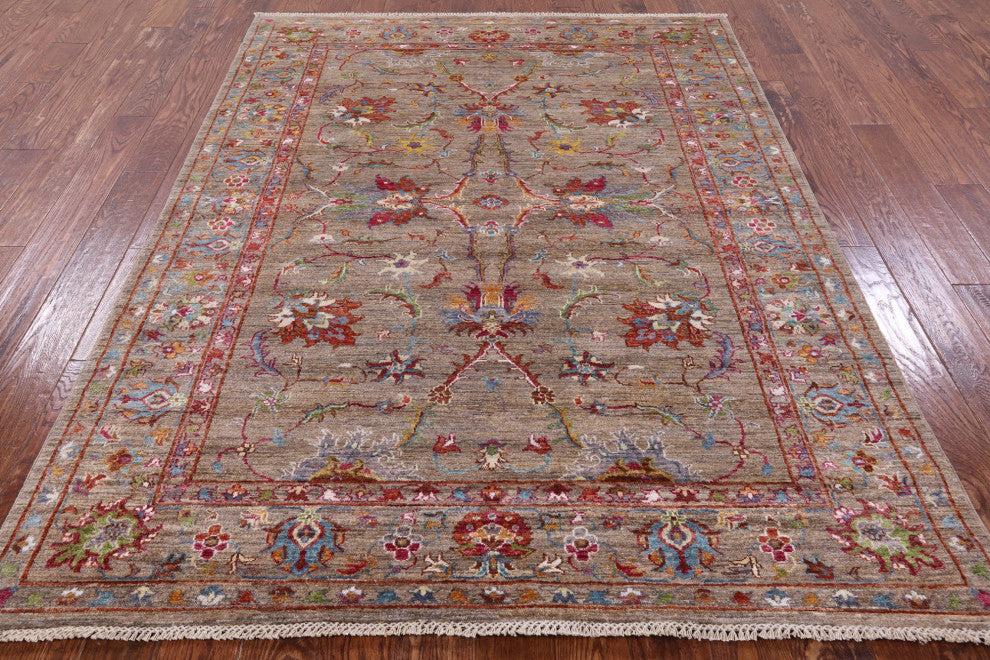5' 10" X 7' 9" Persian Tabriz Hand Knotted Wool Rug Q7737