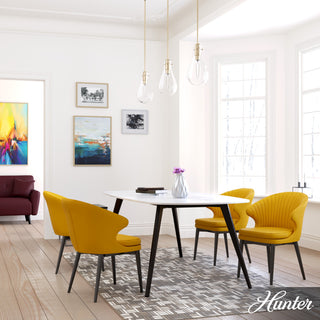 Hunter 7" Lundin Palm Gold 1 Light Pendant Ceiling Light