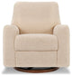 Sunday Power Recliner and Swivel Glider, Chai Shearling With Dark Wood Base
