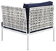 Lounge Chair Armchair, Sunbrella, Aluminum, Metal, Blue Navy, Modern, Outdoor