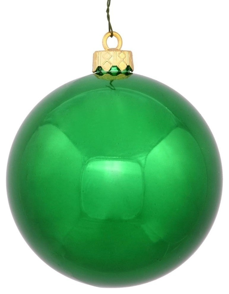 Shiny UV Resistant Commercial Christmas Ornament, Green/Gold, 2.75"