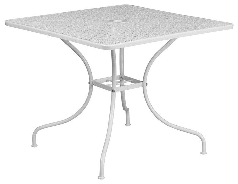 Westbury Square 35.5'' White Steel Table, 28.75"