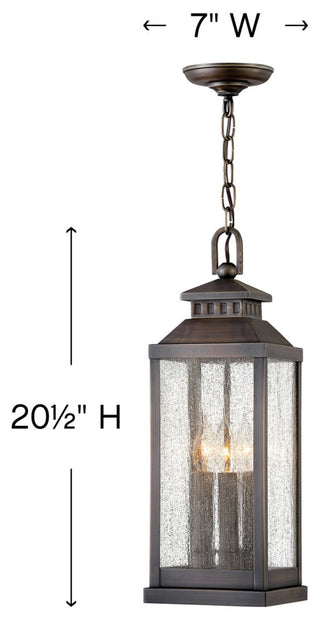 Hinkley Revere Medium Hanging Lantern, Blackened Brass