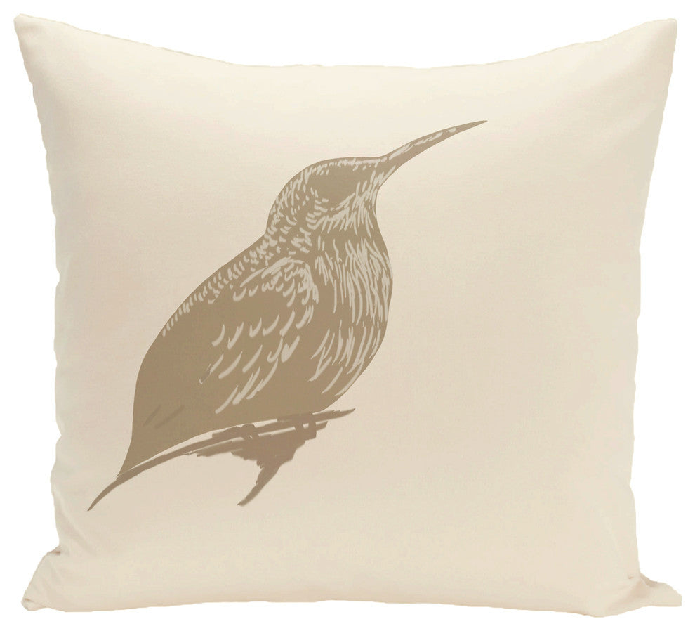 Colibri Print Pillow, Flax, 20"x20"