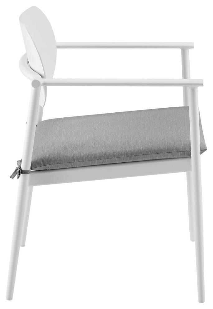 Aeris Stackable Aluminum Dining Armchair Set of 2, White