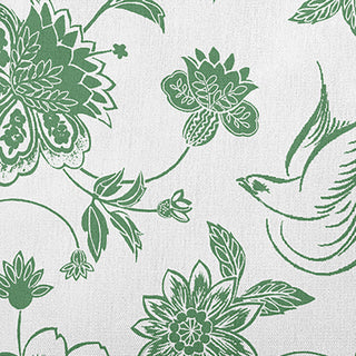 Traditional Bird Floral Polyester Indoor Pillow, Green, 16"x16"